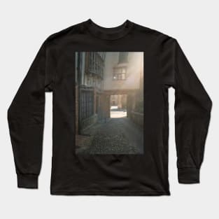 Medieval courtyard in Norwich bathed in sunlight Long Sleeve T-Shirt